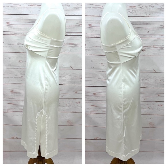 Vintage Richform Ivory Embroidered Scallop Trim Slip Dress Petticoat Retro - Picture 2 of 7